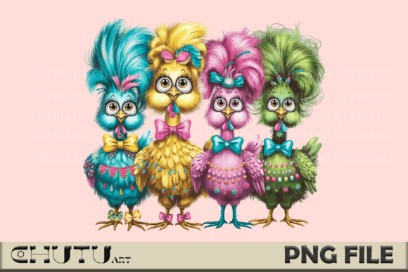 Download Colorful Chick Party PNG - Funny Cartoon - Chic Collection