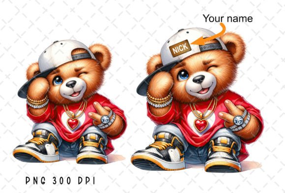 Download Teddy Bear Hip Hop Brown Cartoon PNG - Hip Collection