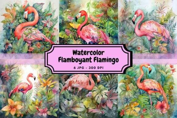 Download Watercolor Flamboyant Flamingo Bundle - Flamboyant Collection