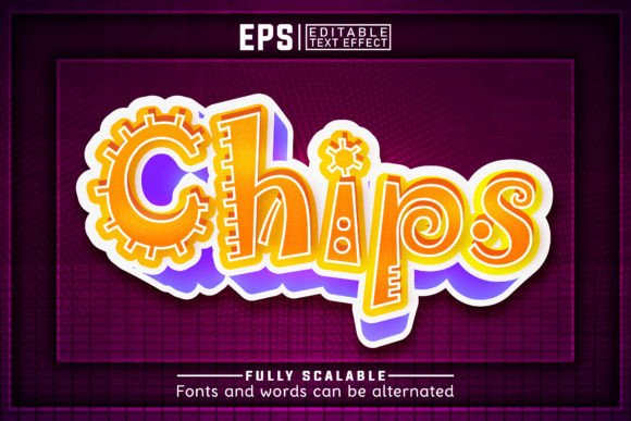 Download CHIPS 3d -Editable Text Effect - Hip Collection